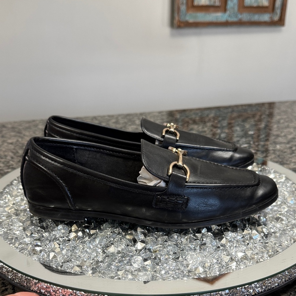 a new day Black Loafers with Gold Detail 7.5